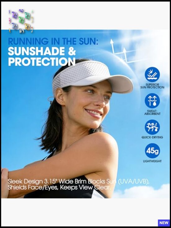 Wide Brim Sun Visor Hat Quick Dry Adjustable Lightweight for Golf Tennis main image 2